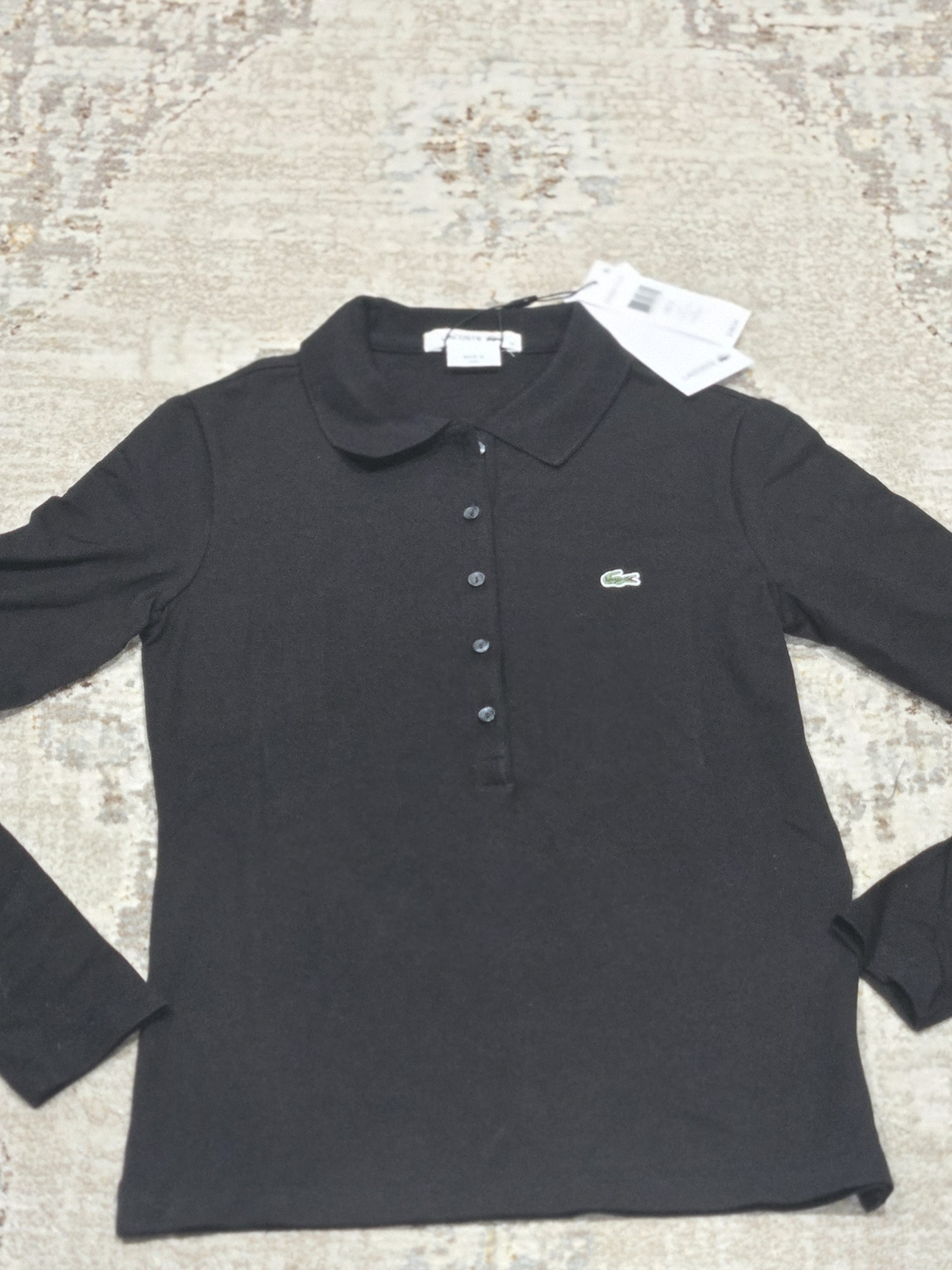 Lacoste Black Long Sleeve Polo Top